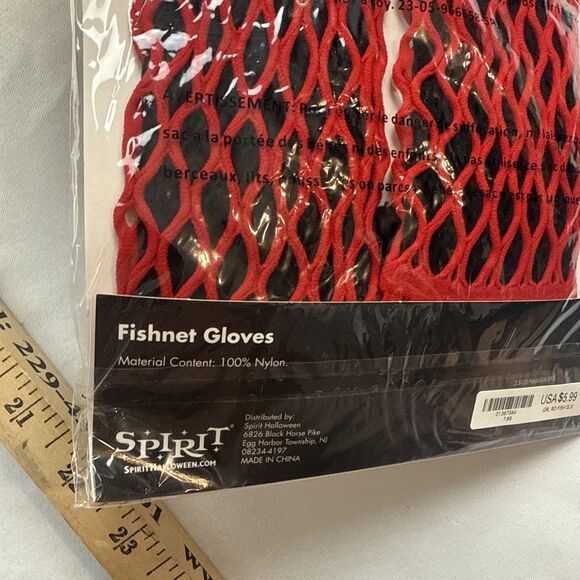 Spirit Halloween Fishnet Gloves Costume Accessory One Size - Picture 4 of 4